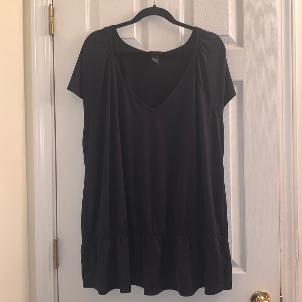 Torrid Black Short Sleeve Ruffle Top